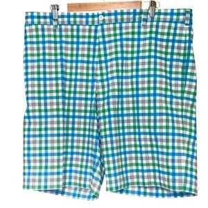 Nike Golf Dri-fit Stretch Plaid Shorts - Green, Blue, Black & White NWOT